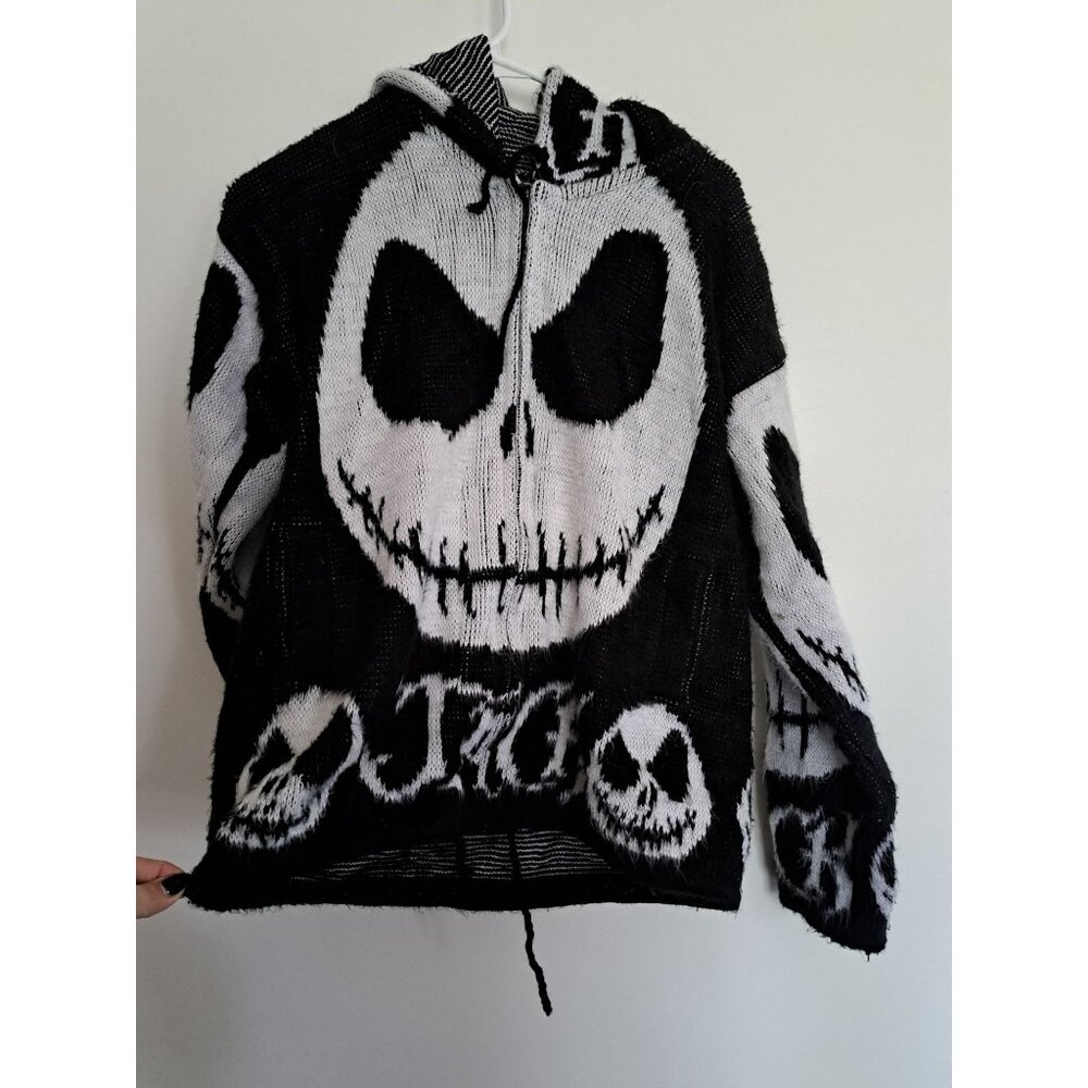 Jack Nightmare Before Christmas TEJIDOS RUMINAHUI Hoodie Sweater RARE Zip Size S